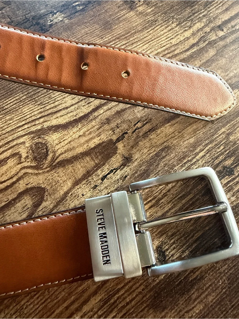 Steve Madden Men's Tan Leather Belt